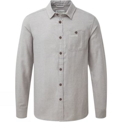 Camisa Craghoppers Flint Manga Largad Hombre - Gris - Chile WRG723604